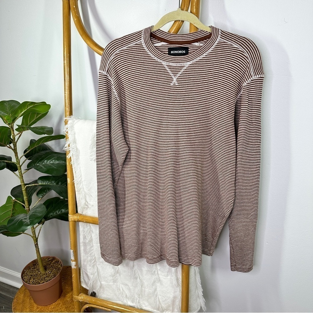 Mens Bonobos Striped Long Sleeve Top sz L